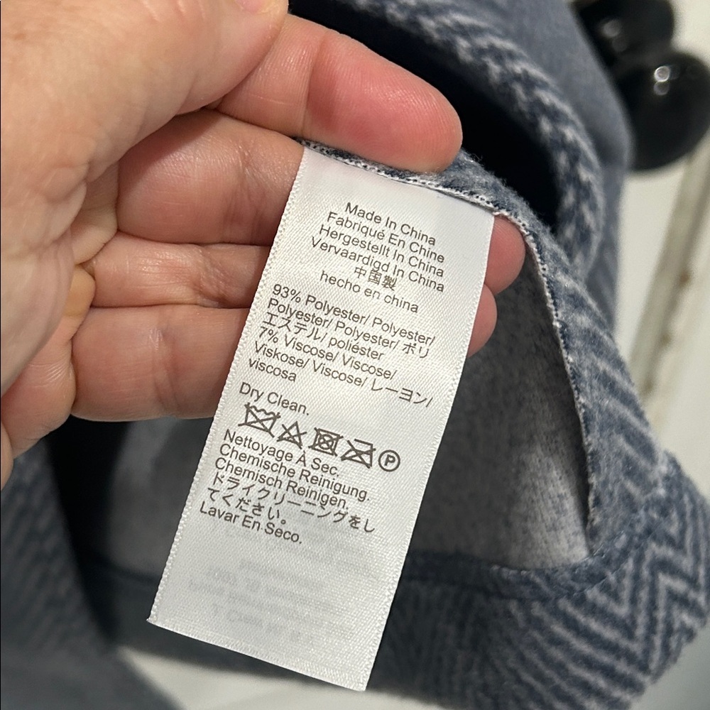 NWT J. Crew Plus Herringbone Topcoat in Hazy Chevron Shades of Gray - Size 18 - Picture 10 of 11